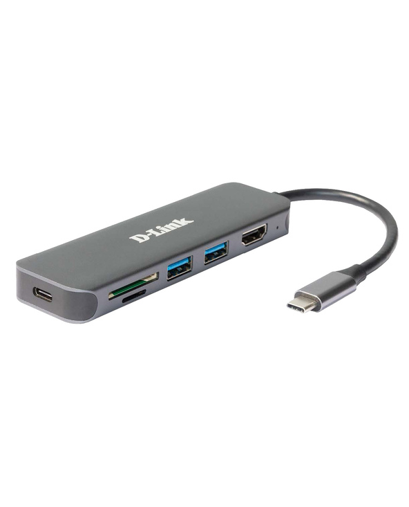 D-Link Hub USB-C 6-en-1 avec HDMI/lecteur de carte/alimentation DUB-2327
