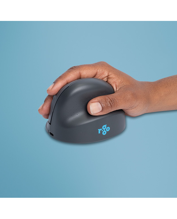 R-Go Tools Souris verticale R-Go HE Basic, ergonomique, droiter, moyen (longueur de la main 165-185 mm), bluetooth, gris