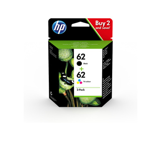 HP 62 pack de 2 cartouches authentiques d'encre noire / trois couleurs