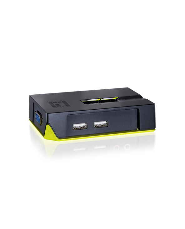 LevelOne KVM-0222 commutateur écran, clavier et souris Noir, Vert