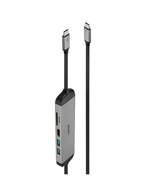 Lindy 43326 station d'accueil Avec fil USB 3.2 Gen 1 (3.1 Gen 1) Type-C Noir, Gris