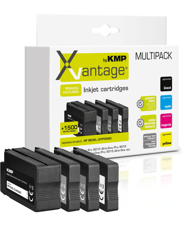 KMP 1766,4085 cartouche d'encre 3 pièce(s) Compatible Noir, Cyan, Magenta, Jaune