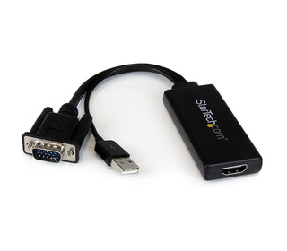 StarTech.com Adaptateur VGA vers HDMI avec audio et alimentation par USB – Convertisseur VGA vers HDMI portable – 1080p