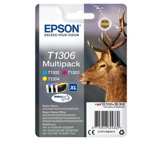 Epson Stag Multipack "Cerf" (T1306) - Encre DURABrite Ultra C, M, J (XL)