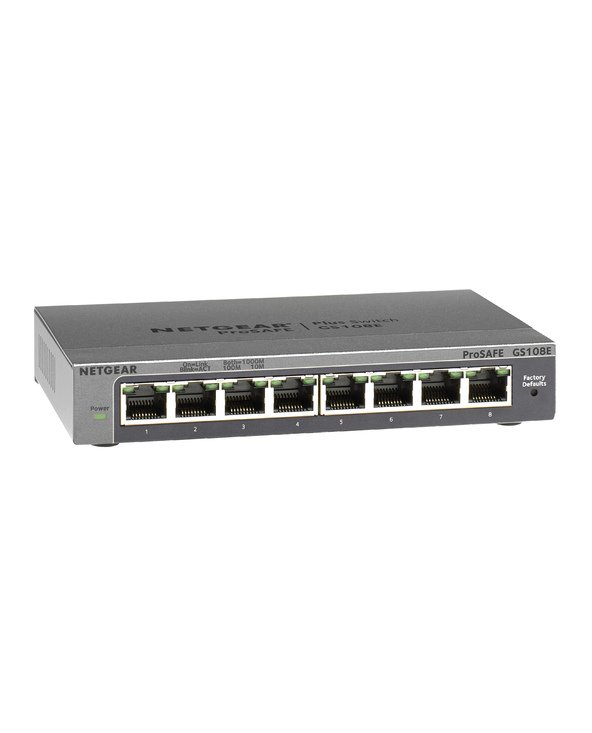 NETGEAR GS108E Géré Gigabit Ethernet (10/100/1000) Noir