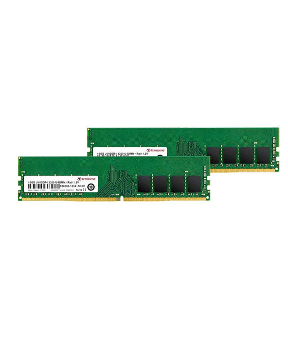 Transcend JetRam JM3200HLB-16GK module de mémoire 16 Go 1 x 8 Go DDR4 3200 MHz