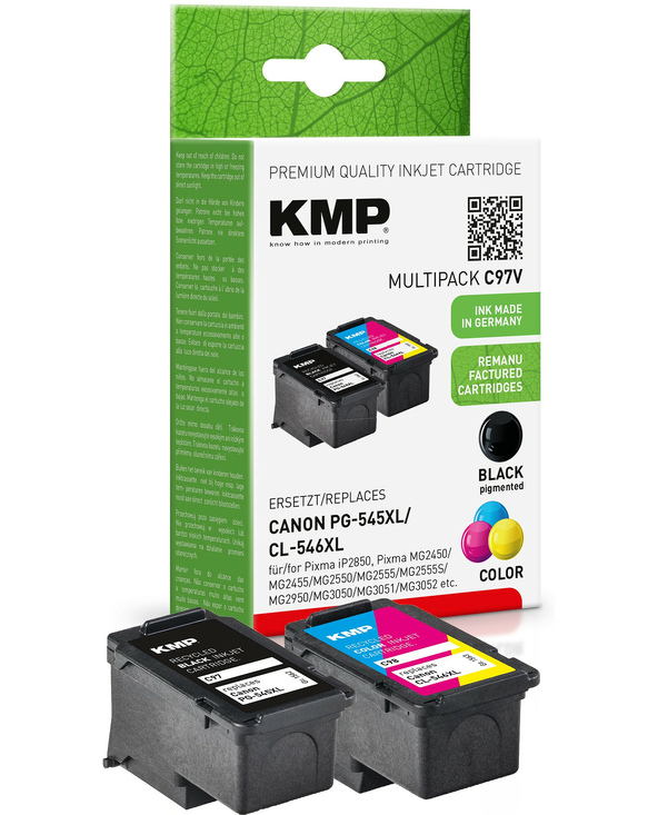 KMP C97V cartouche d'encre 2 pièce(s) Compatible Rendement élevé (XL) Noir, Cyan, Magenta, Jaune