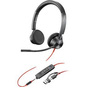 POLY Micro-casque Blackwire 3325 stéréo USB-C certifié Microsoft Teams + connexion 3,5 mm + adaptateur USB-C/A