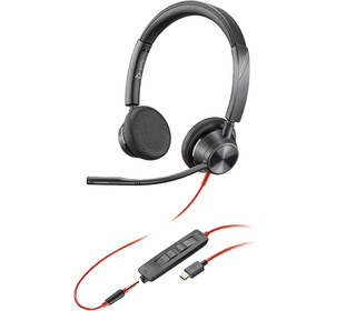 POLY Micro-casque Blackwire 3325 stéréo USB-C + connexion 3,5 mm + adaptateur USB-C/A