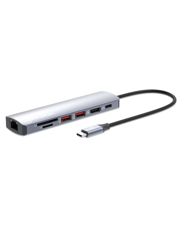 Manhattan 153966 station d'accueil Avec fil USB 3.2 Gen 2 (3.1 Gen 2) Type-C Argent