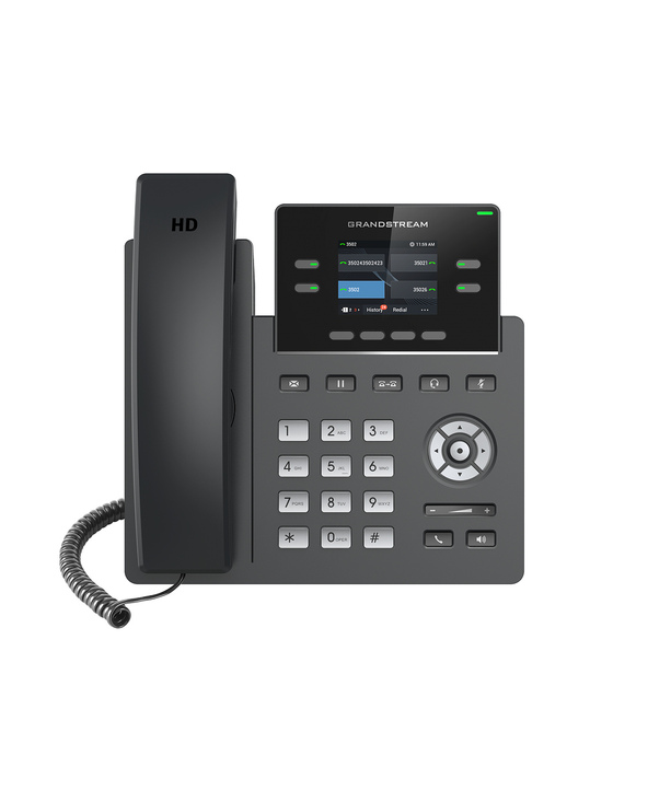 Grandstream Networks GRP2612P téléphone fixe Noir 2 lignes TFT