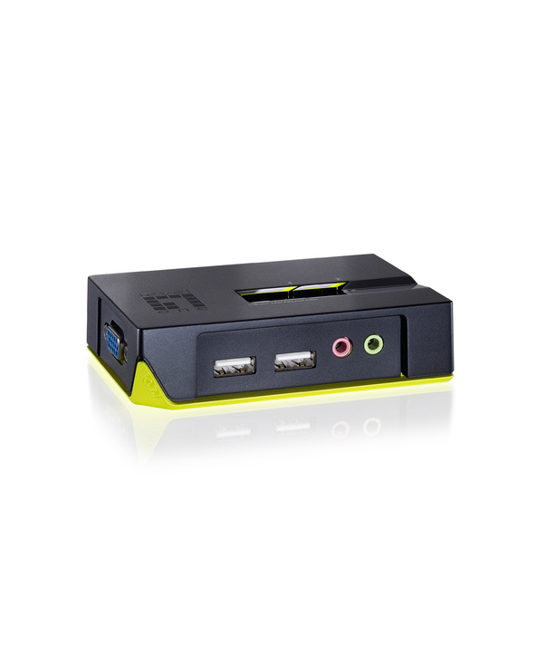 LevelOne KVM-0221 commutateur écran, clavier et souris Noir, Vert
