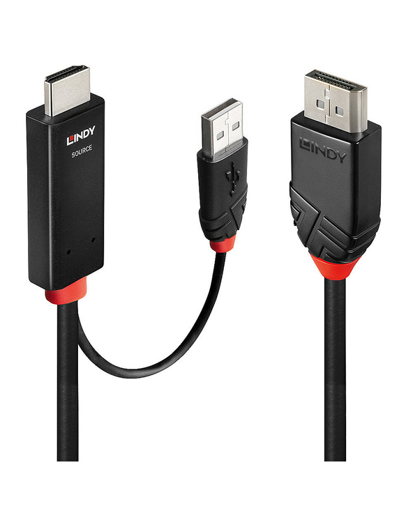 Lindy 41500 câble vidéo et adaptateur 3 m HDMI + USB Type-A DisplayPort Noir Lindy 41500 câble vidéo et adaptateur 3 m HDMI + USB Type-A DisplayPort Noir