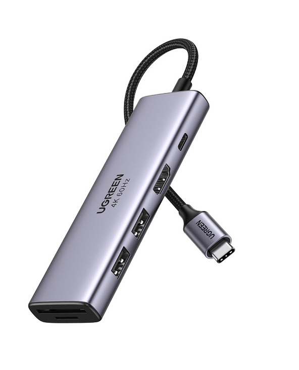 Ugreen 6-in-1 USB-C Hub USB Type-C Argent