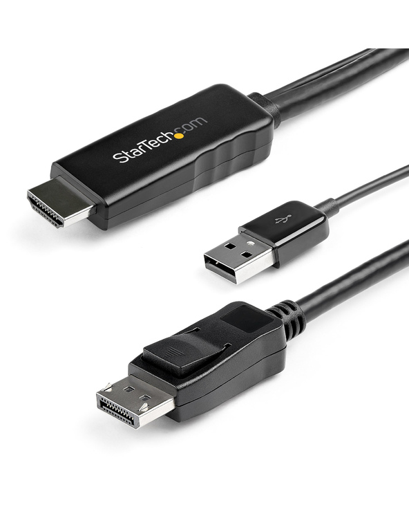 StarTech.com Câble Adaptateur HDMI vers DisplayPort de 2m - 4K 30Hz - M/M - Câble Convertisseur Actif HDMI 1.4 vers DP 1.2 avec 