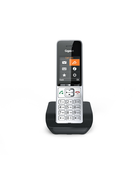 Gigaset COMFORT 500 Téléphone DECT Identification de l'appelant Noir, Argent
