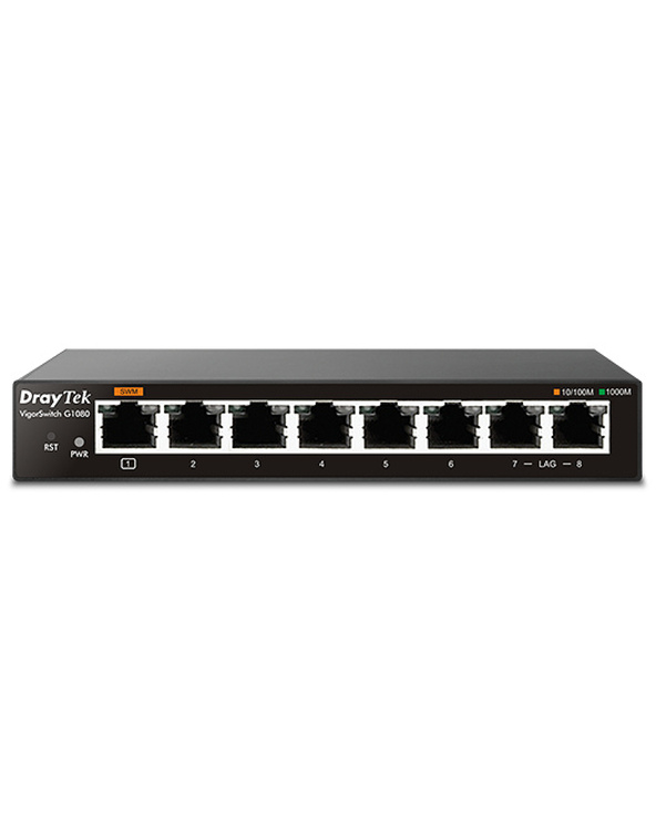 DrayTek VigorSwitch G1080 Géré L2 Gigabit Ethernet (10/100/1000) Noir