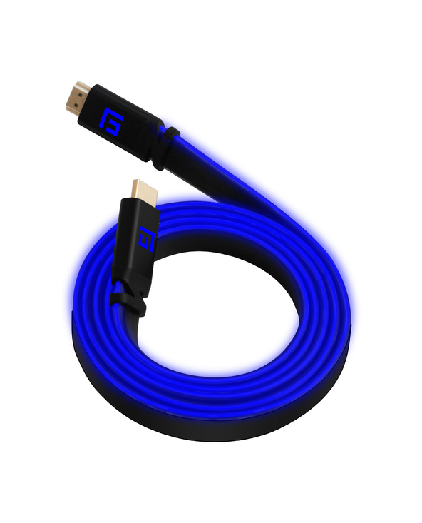 Floating Grip FG-HDMILED-300-BLUE câble HDMI 3 m HDMI Type A (Standard) Noir