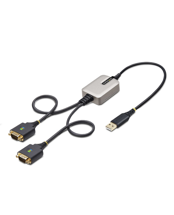StarTech.com Adaptateur USB vers Série de 2 Ports de 60cm, Vis/Écrous DB9 Interchangeables, COM Rétention, Câble Convertisseur U