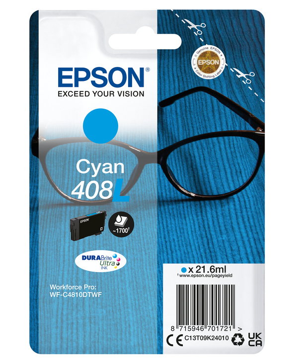 Epson Singlepack Cyan 408L DURABrite Ultra Ink