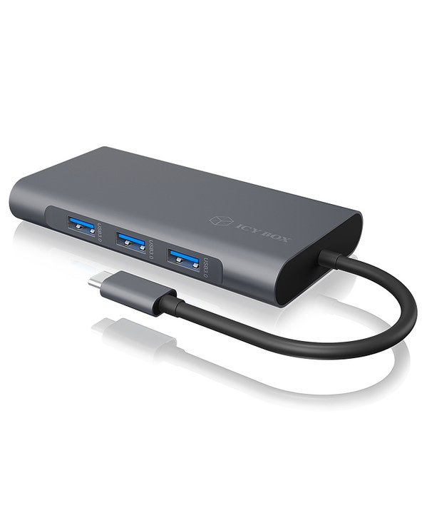 ICY BOX IB-DK4040-CPD Avec fil USB 3.2 Gen 1 (3.1 Gen 1) Type-C Anthracite, Noir