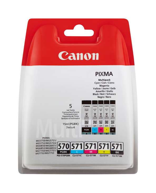 Canon Multipack de cartouches d'encre PGI-570BK / CLI-571 BK/C/M/Y