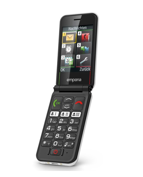 Emporia SIMPLICITYglam.4G 7,11 cm (2.8") 106 g Noir, Blanc Téléphone pour seniors