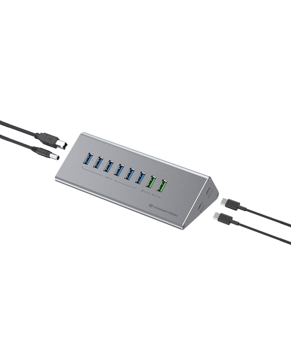 Conceptronic HUBBIES18G hub & concentrateur USB 3.2 Gen 1 (3.1 Gen 1) Type-B 5000 Mbit/s Gris
