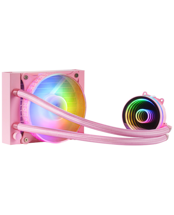Mars Gaming MLONE120P système de refroidissement d’ordinateur Processeur Refroidisseur de liquide tout-en-un 12 cm Rose 1 pièce(