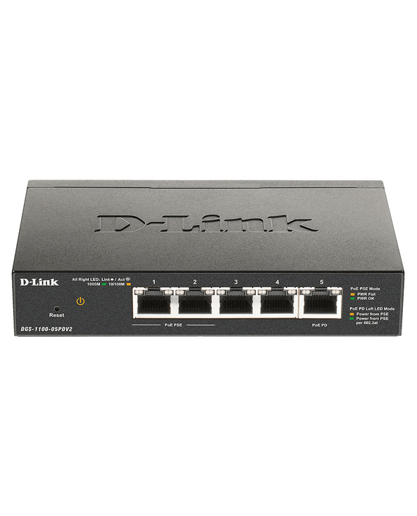 D-Link DGS-1100-05PDV2 commutateur réseau Géré Gigabit Ethernet (10/100/1000) Connexion Ethernet, supportant l'alimentation via 