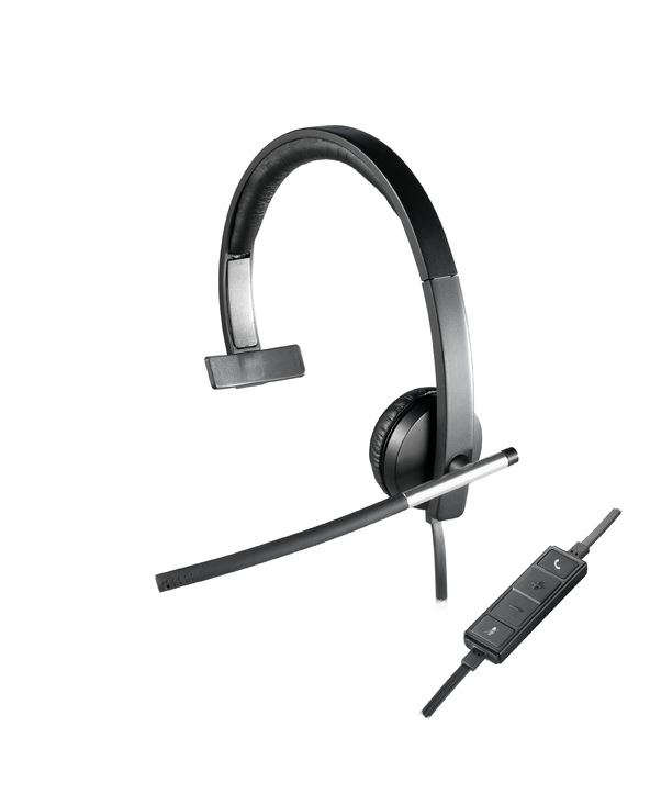 Logitech H650e Casque Avec fil Arceau Bureau/Centre d'appels USB Type-A Noir, Argent