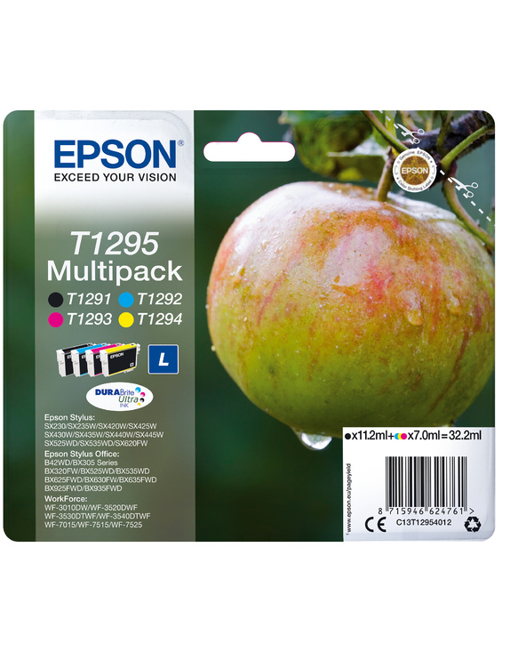Epson Apple Multipack "Pomme" (T1295) - Encre DURABrite Ultra N, C, M, J