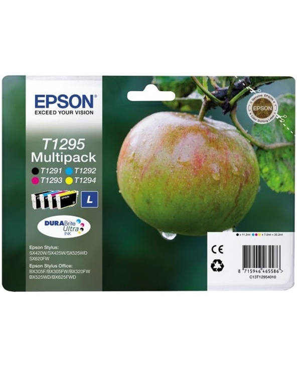 Epson Apple Multipack "Pomme" (T1295) - Encre DURABrite Ultra N, C, M, J