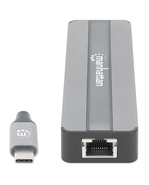 Manhattan 153928 station d'accueil Avec fil USB 3.2 Gen 1 (3.1 Gen 1) Type-C Noir, Argent