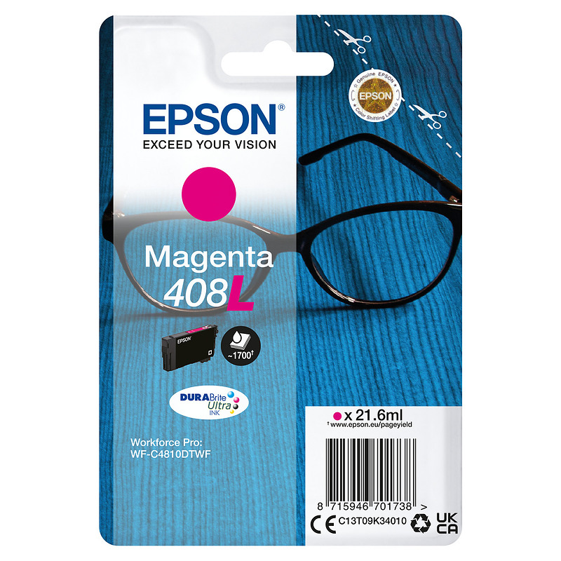 Epson Singlepack Magenta 408L DURABrite Ultra Ink