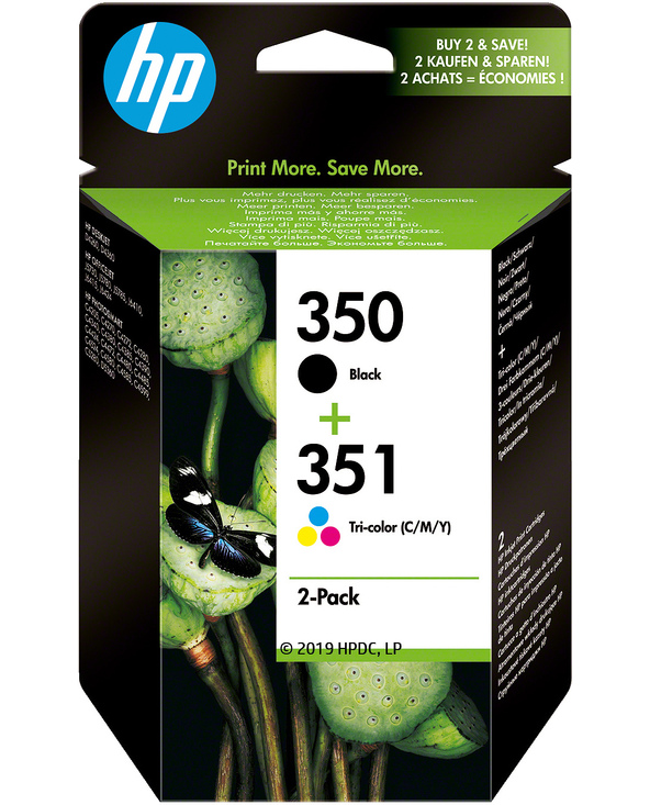 HP 350 (noir) / 351 (trois couleurs) pack de 2 cartouches d'encre authentiques