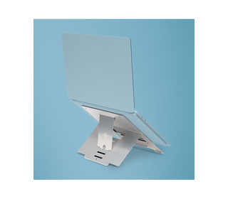 R-Go Tools Support pour ordinateur portable R-Go Riser Flexible, pliable et réglable, ergonomique, aluminium Hylite, argent