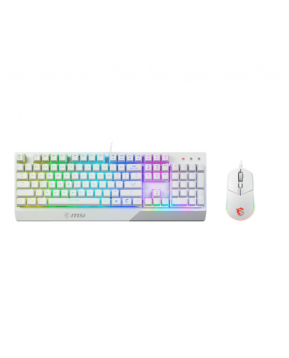 MSI Vigor GK30 Combo White clavier Souris incluse Jouer USB QWERTY Français Blanc
