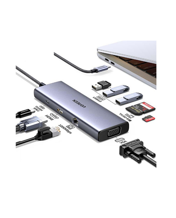 Ugreen Revodok USB-C 6-IN-1 Hub met 4K HDMI USB Type-C 10000 Mbit/s Ugreen Revodok USB-C 6-IN-1 Hub met 4K HDMI USB Type-C 10000 Mbit/s