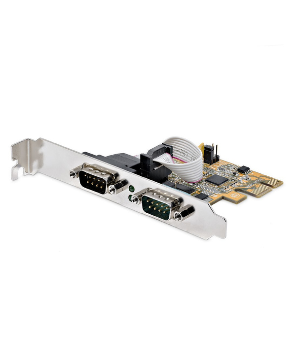 StarTech.com Carte d'Interface Série PCI Express à 2 ports, Carte Série PCIe à 2 Ports vers RS232 (DB9), UART 16C1050, Supports 