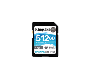 Kingston Technology Carte SDXC Canvas Go Plus 170R C10 UHS-I U3 V30 de 512 Go