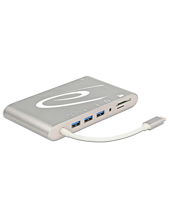 DeLOCK 87298 station d'accueil USB 3.2 Gen 1 (3.1 Gen 1) Type-C Argent