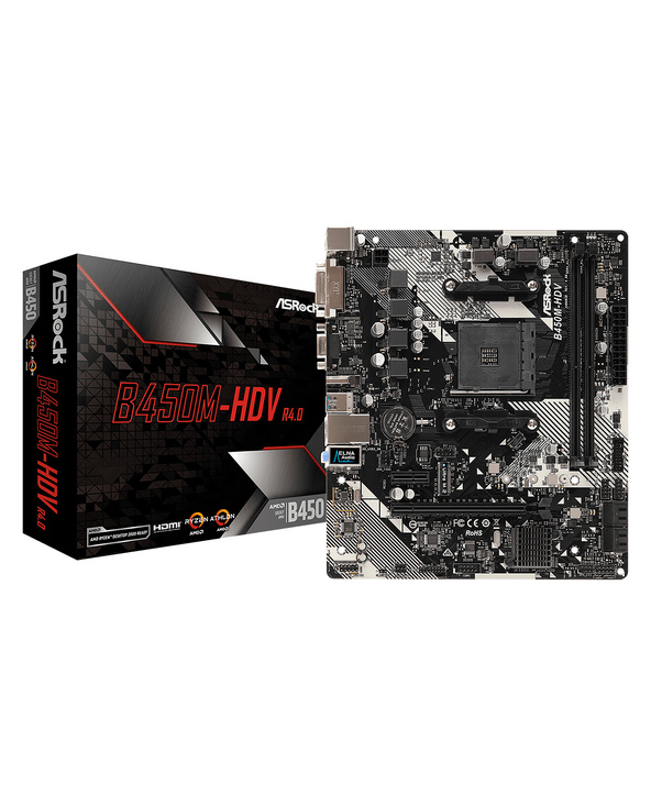 Asrock B450M-HDV R4.0 AMD B450 Emplacement AM4 micro ATX