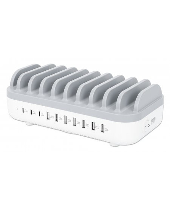 Manhattan 180856 Organiseur de station de chargement Support de bureau Plastique Blanc