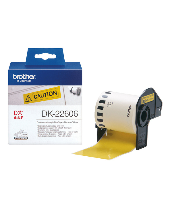 Brother DK-22606 - Ruban film continu original – Noir sur jaune, 62 mm de large