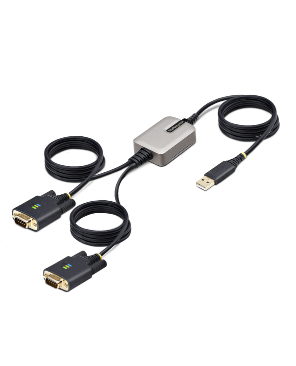 StarTech.com 2P6FFC-USB-SERIAL changeur de genre de câble USB-A 2 x DB-9 RS-232 Noir, Gris