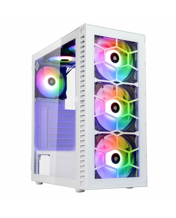 Kolink OBSERVATORY HF GLASS WHITE ARGB Midi Tower Blanc