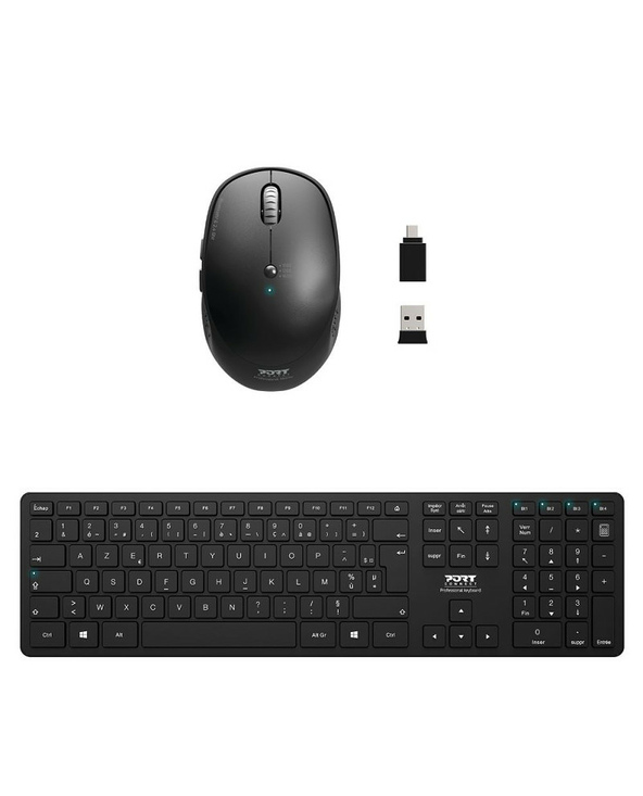 Port Designs 900907-FR clavier Souris incluse Maison Bluetooth AZERTY Français Noir