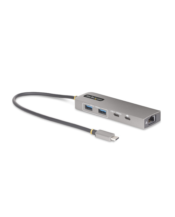 StarTech.com Hub USB-C à 3 Ports Ethernet 2,5 Gbps et Port Power Delivery 100W Pass-Through, USB 3.2 10Gbps, 2x USB-A/1x USB-C,