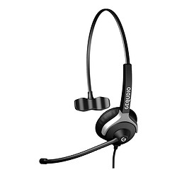 GEQUDIO WA9007 écouteur/casque Avec fil Arceau Bureau/Centre d'appels Noir